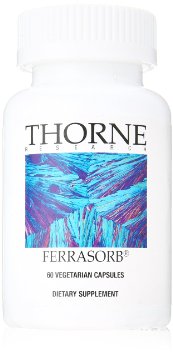 Thorne Research - Ferrasorb - Complete Blood Building Formula with Iron Folate and B vitamins - 60 Vegetarian Capsules