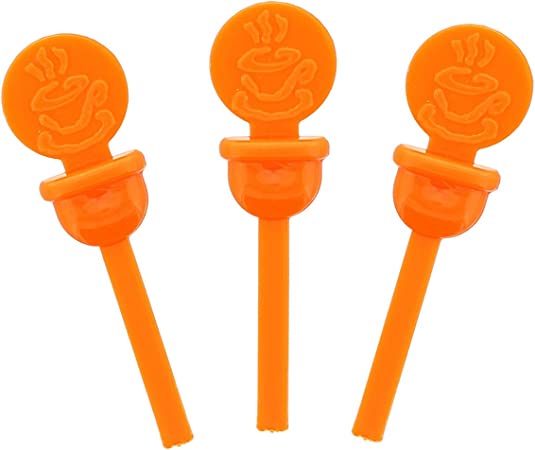 StixToGo Orange Circle Beverage Plug for Disposable Lids, Case of 2000