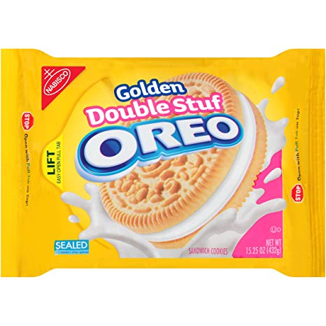 Oreo Golden Double Stuf Sandwich Cookies, 15.25 Ounce