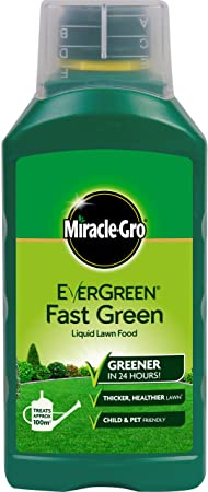 Miracle-Gro Fast Green Liquid Concentrate, Lawn Food -  100 sq m Coverage, Fast-Acting, Results in 24 hours, (Child and Pet Friendly), Extreme Green