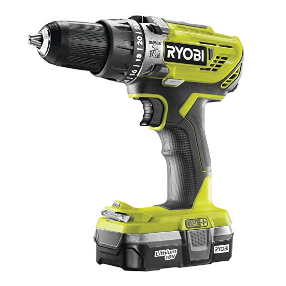 Ryobi R18PD3-113G 18 V ONE  Cordless Combi Drill Starter Kit (1 x 1.3 Ah)