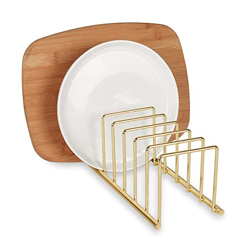 Spectrum Diversified Euro Lid Organizer, Plate Rack, Lid Holder, Square, Gold