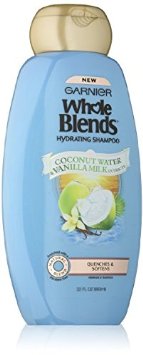 Garnier Hair Care Whole Blends Hydrating Shampoo, Coconut Water and Vanilla Milk Extracts, 22 Fluid Ounce (Pack of 4)