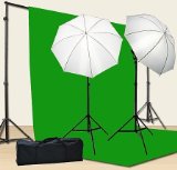 Chromakey Green Screen Kit 800w Photo Video Lighting Kit 10x12 feet Green Screen and Backdrop Support System Included Ul15 10x12 Green By Fancier U15 10x12 Green