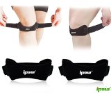 Ipow Fully Adjustable Jumperss Knee Patellar Tendon Support Strap Band- Knee Support Brace Pads Fit Runningbasketball Outdoor Sportset of 2 BLACK