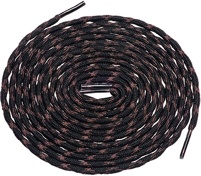 Birch’s 3/16” Thick Special Wave Design Round Boots Shoelaces Solid and Two Tone Colors