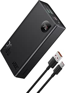 Baseus 20000mAh Portable Laptop Charger, PD 30W Power Bank, Battery Pack with Fast Charging, 3 Port Charging USB-C Portable Phone Charger for iPhone 15/14/13 Series, MacBook and Steam Deck, etc.