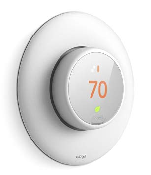 elago Wall Plate Cover for Nest Thermostat E [White] - [Complementary Rounded Design][Hard ABS Material][Easy Installation](E series only)