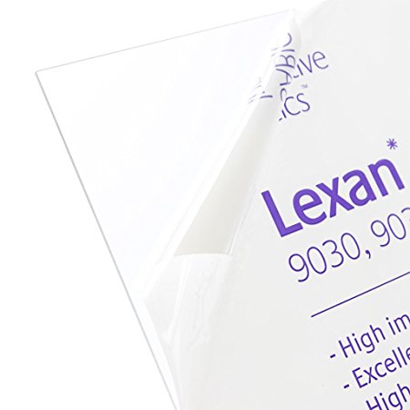 Lexan Sheet - Polycarbonate - .118" - 1/8" Thick, Clear, 12" x 12" Nominal