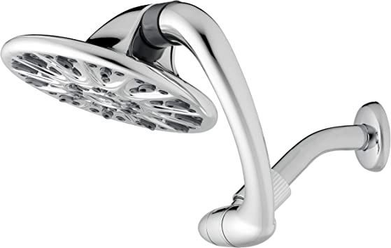 Waterpik Sidewinder Adjustable Rain Shower Head, High Pressure PowerPulse Massage Shower Head, Chrome ASW-673E