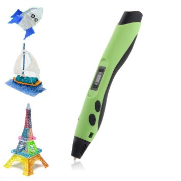 SUNLU Upgrade Intelligent 3D Pen 3D Printing Pen 3D Doodle Pen for 3D Arts and Crafts Drawing and Doodling with Free PLA Filament Green