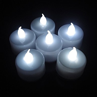 Party Lovers Ultra Bright Flickering LED Flameless Tea Light Decoration Candle - Battery Powered - 24 Pack