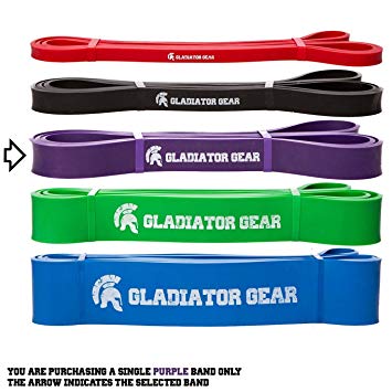Gladiator Gear Resistance Bands | Pull Up Bands | Exercise Bands For Assisted Pull Ups, Crossfit, Powerlifting, Yoga, Stretching & Mobility | For Men and Women (Choose Individual band or set)
