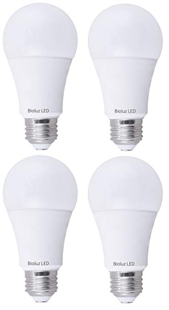 Bioluz LED 100W LED Bulbs, Dimmable LED Light Bulbs, Natural White 4000K, A19 LED Light Bulb 1600 Lumen - 4 Pack