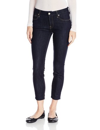 7 For All Mankind Women's Kimmie Skinny Crop Jean in Ink Rinse