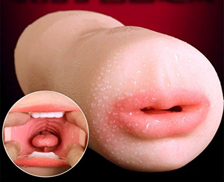 Male Massage Toy Realistic Mouth Kiss Male Masturbation Toy for Men Stag Night Gift … (Pink1)
