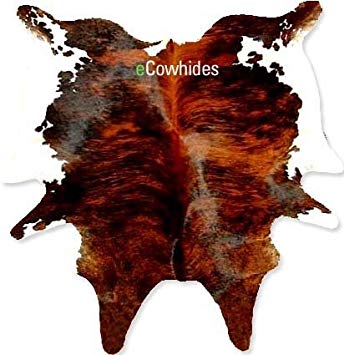 Brindle White Belly Cowhide rug on SALE Cow Hide Skin Leather Area Rug: LARGE