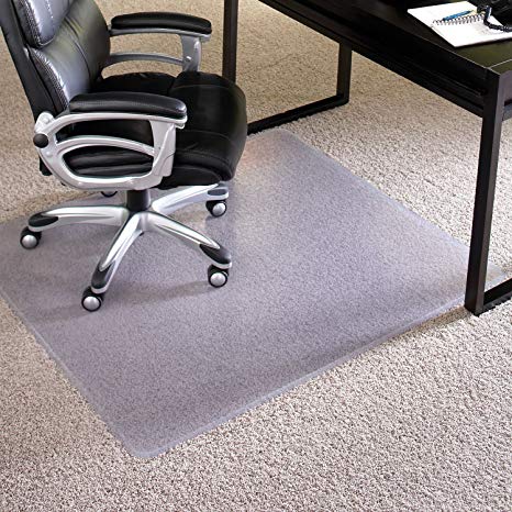 ES Robbins Rectangle Vinyl Chair Mat for Extra-High Pile Carpet, 46-Inch by 60-Inch, Clear