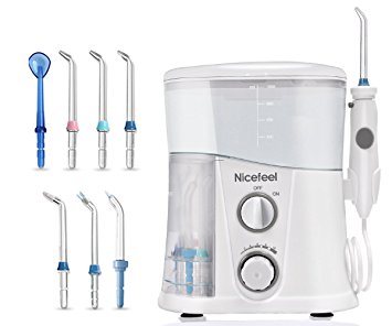 Nicefeel® Water Flosser Oral Irrigator 10 Pressure Settings with 1000ml Capacity Water Tank