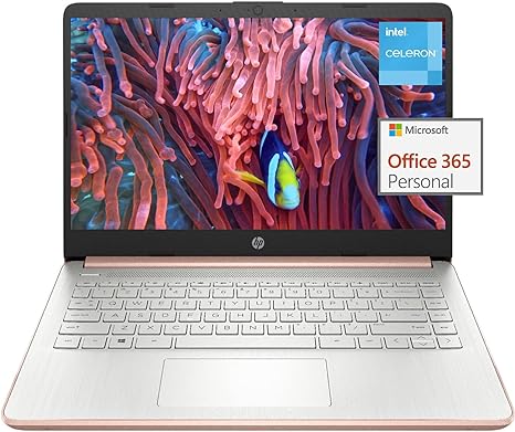 HP Stream 14-inch Laptop for Student and Business - Intel Quad-Core Processor, 4GB RAM, 320GB Storage (64GB eMMC   256GB Card), 1-Year Office 365, Webcam, 11H Long Battery Life, Wi-Fi, Win11 H in S