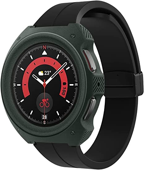 Caseology Vault Compatible with Samsung Galaxy Watch 5 Pro Case 45mm (2022) - Midnight Green