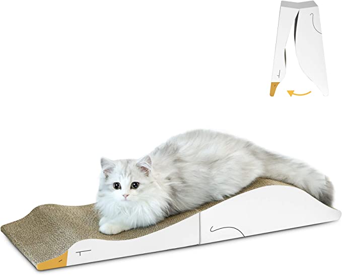 ComSaf Cat Scratcher Cardboard, Corrugated Scratch Pad, Cat Scratcher Lounge Bed for Furniture Protection, Cat Training Toy (Duck)