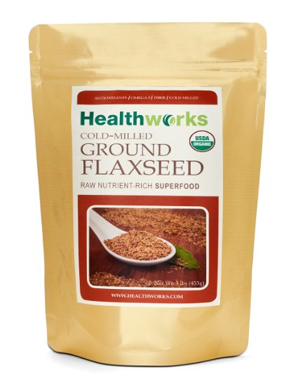 Healthworks Flaxseed Cold-Milled Ground Raw Organic, 3lb