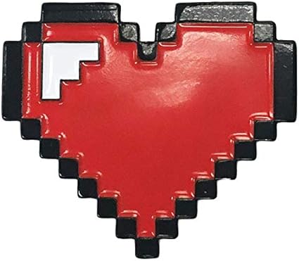 Red Heart 8 Bit Full Life Lives Gaming Enamel Lapel Pin