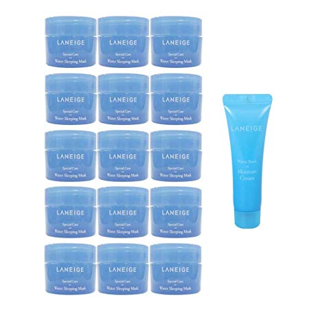 Laneige Water Sleeping Mask 15ml x 15pcs   Water Bank Cream 10ml x 1pc