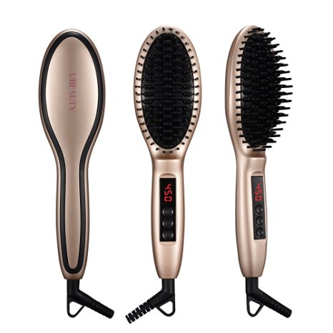 UBeauty Hair Straightener Brush,Thermo Hair Straightening with Anion Hair Care,Anti Scald,Auto-Lock