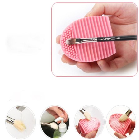 DZT1968® Silicone Gel Makeup Washing Brush Cleaner Egg Scrubber Tool (Pink)