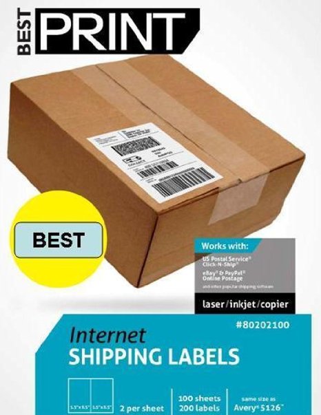 Best Print 200 Half Sheet - Best Print Shipping Labels - 5-1/2" X 8-1/2"