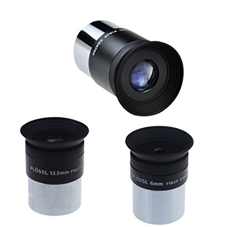 Gosky 6mm 12.5mm 20mm 1.25inch Plossl Telescope Eyepiece Set - 4-element Plossl Design - Threaded for Standard 1.25inch Astronomy Filters