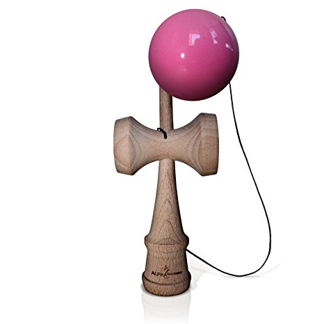 Kendama by Alpha Kendama - Kendama Pro Model - LIFETIME (No Questions Asked) - Kendama Toy Strengthens Hand-Eye Coordination, Balance, and Reflex - Standard Size Kendama - Pink Color (Other Colors Available)