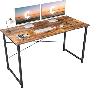 Cubicubi Computer Desk 55" Home Office Laptop Desk Study Writing Table, Modern Simple Style, Rustic Brown