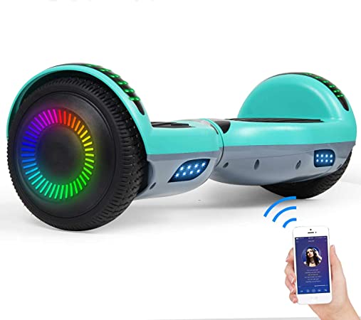 SISIGAD Hoverboard Self Balancing Scooter 6.5" Two-Wheel Self Balancing Hoverboard with Bluetooth Speaker and LED Lights Electric Scooter for Adult Kids Gift UL 2272 Certified