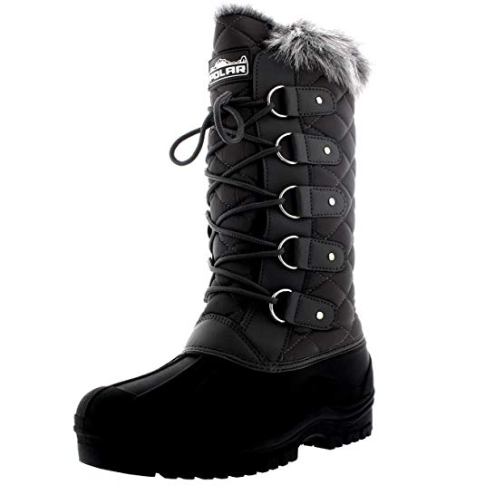 Polar Products Womens Waterproof Tactical Mountain Walking Snow Knee Boots