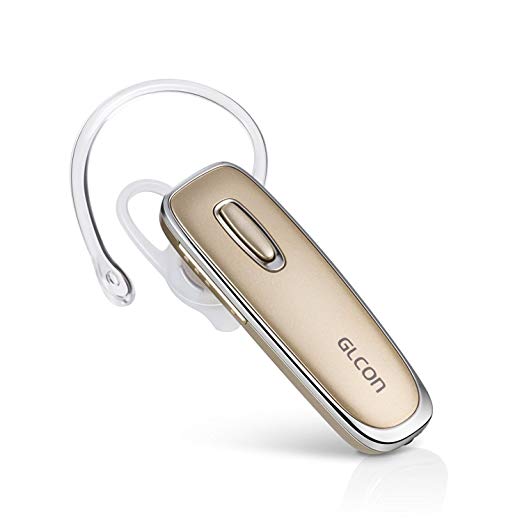 Bluetooth Headset Wireless Earbuds with Mic, Noice Cancelling Bluetooth Headphone Cell Phone, Hands Free Stereo Earpiece Microphone Compatible iPhone XS Max XS XR X 8 8 Plus Samsung Galaxy S9 S8, Gold