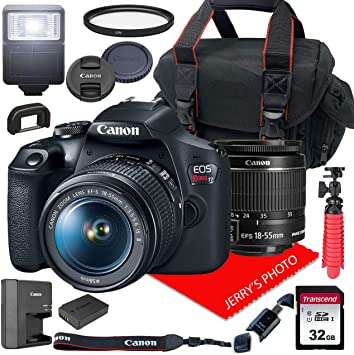 Canon EOS Rebel T7 DSLR Camera w/ 18-55mm F/3.5-5.6 is II Lens   Case   32GB SD Card (15pc Bundle)