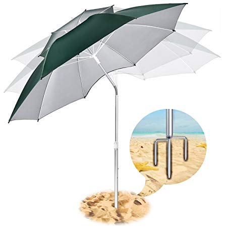 FILWO Windproof Beach Umbrella for Sand, Cotton Cabana Beach Towel Oversized Clearance, Large Umbrella for Beach with Sand Anchor, Quick Dry Barefoot Beach Shoes for Adult