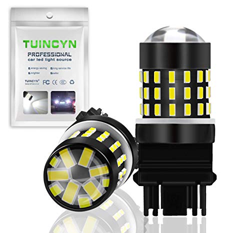 TUINCYN 3157 3156 LED Brake Bulb Super Bright 3056 3057 4157 4057 3157 T25 LED Bulb 3014 54-EX Chipsets Light Bulb for Turn Signals Light Backup Reverse Light DC 12V-24V Xenon White