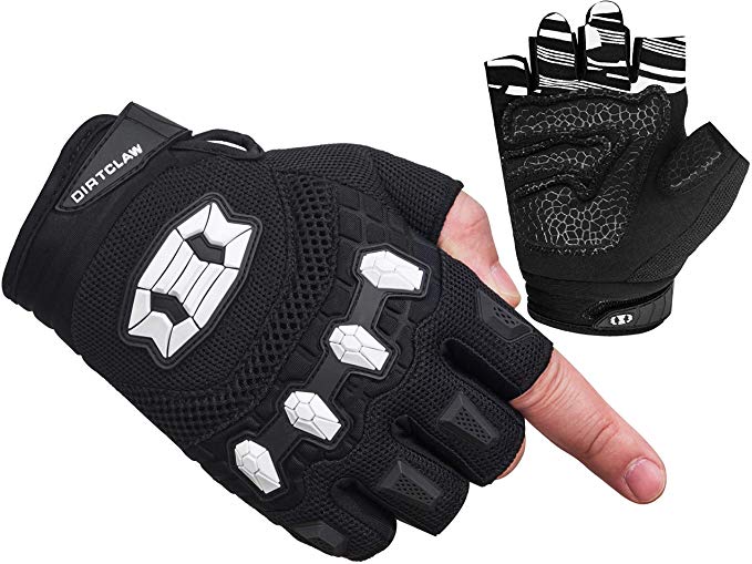 Seibertron Dirtclaw Unisex BMX MX ATV MTB Road Racing Mountain Bike Bicycle Cycling Off-Road/Dirt Bike Gel Padded Anti - Slip Palm Fingerless Gloves Motorcycle Motocross Sports Gloves Black M