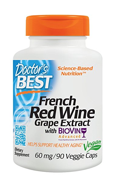 Doctor's Best French Red Wine Grape Extract, 90 count