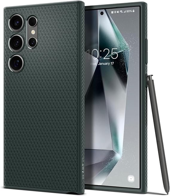 SPIGEN Liquid Air Armor Designed for Samsung Galaxy S24 Ultra Case (2024) Air Cushion Form Fitted Slim Lightweight Soft TPU Cover - Abyss Green