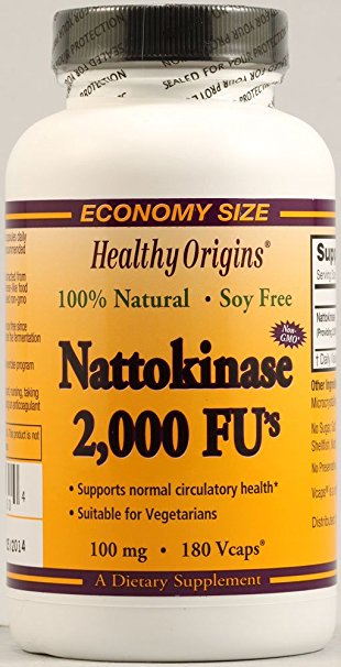 Healthy Origins Nattokinase 2, 000 FU's Multi Vitamins, 100 Mg, 180 Count