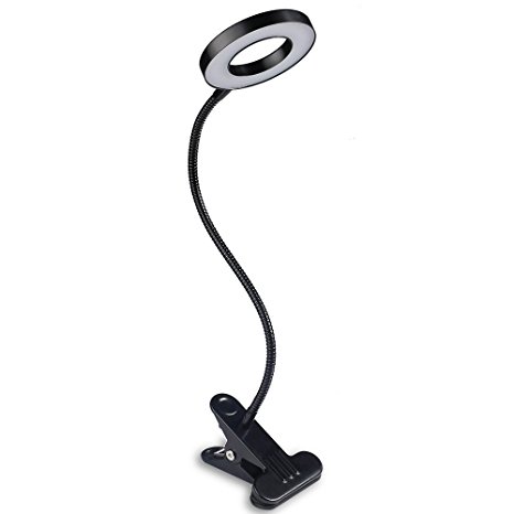 LED Desk Lamp,Airsspu Studying and Reading Clamp Lamp with Adjustable 2 Color and Eye-Care,Clip on Light for Desk,Office, Bed Headboard and Computers (Black)