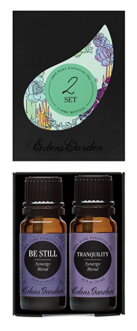 Edens Garden Pure Therapeutic Grade Essential Oils (Pack of 2, 10ml bottles) GC/MS Tested (Be Still & Tranquility) Comparable to DoTerra Serenity & Console