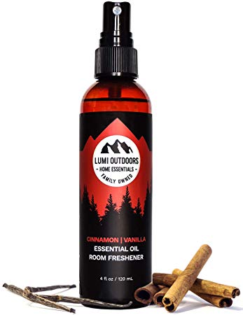 Natural Air Freshener - Cinnamon Vanilla - Essential Oil Odor Eliminating Room Spray