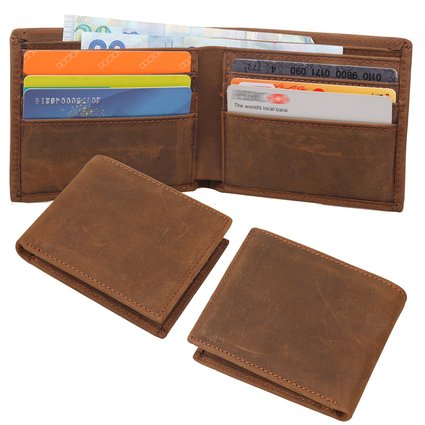 Polare Mens Vintage Italian Leather Slim Wallet