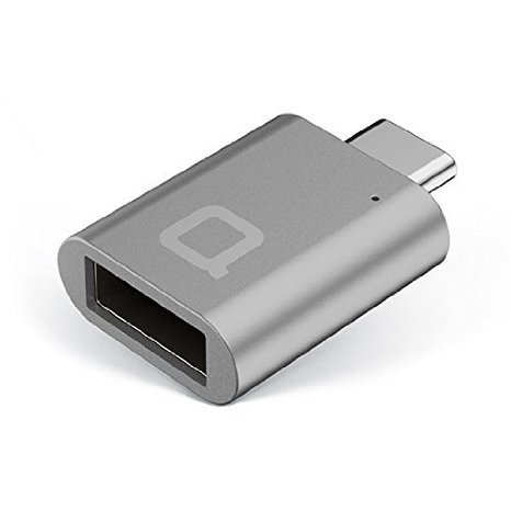 nonda USB-C to USB 3.0 Mini Adapter [World's Smallest] Aluminum Body with Indicator LED for MacBook 12-inch and other Type-C Devices (Space Gray)